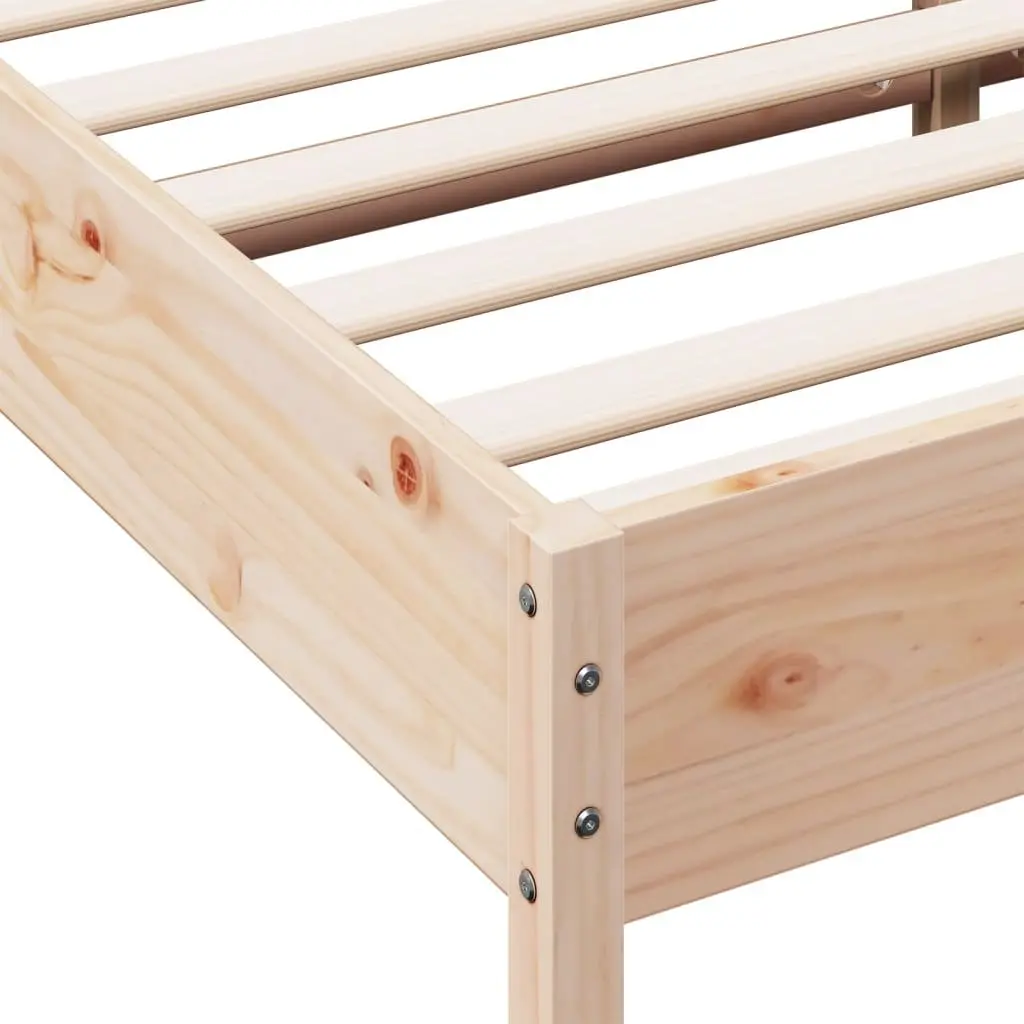 Solid Wood King Bed Frame with Rustic Charm