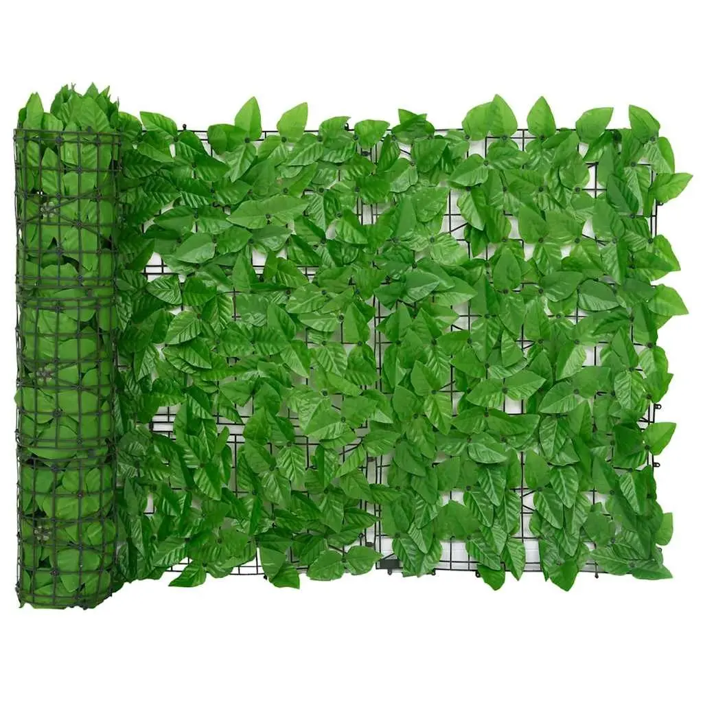 Balcony Privacy Screen Green Leaves 600 x 75 cm Outdoor Garden Fence Windbreak Sunshade