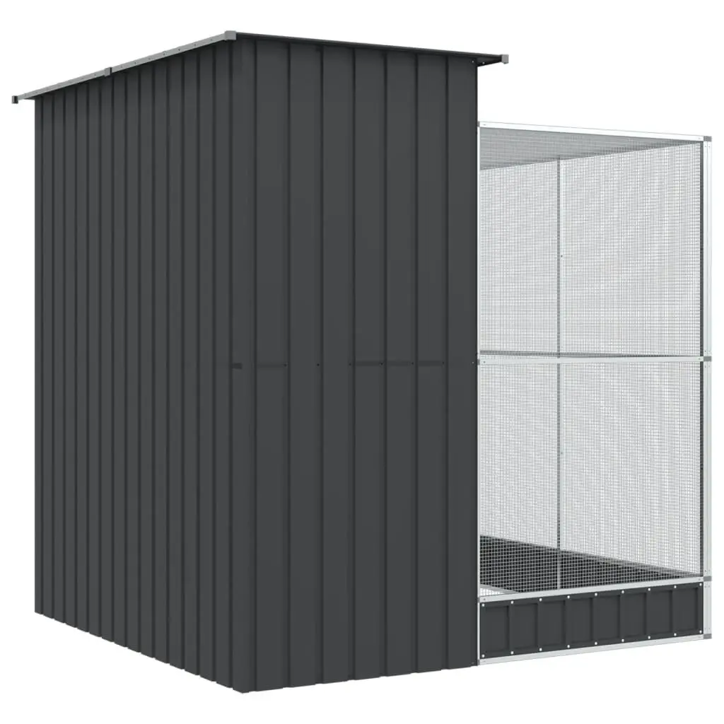 Steel Aviary Outdoor Enclosure Silver 209x203x216cm