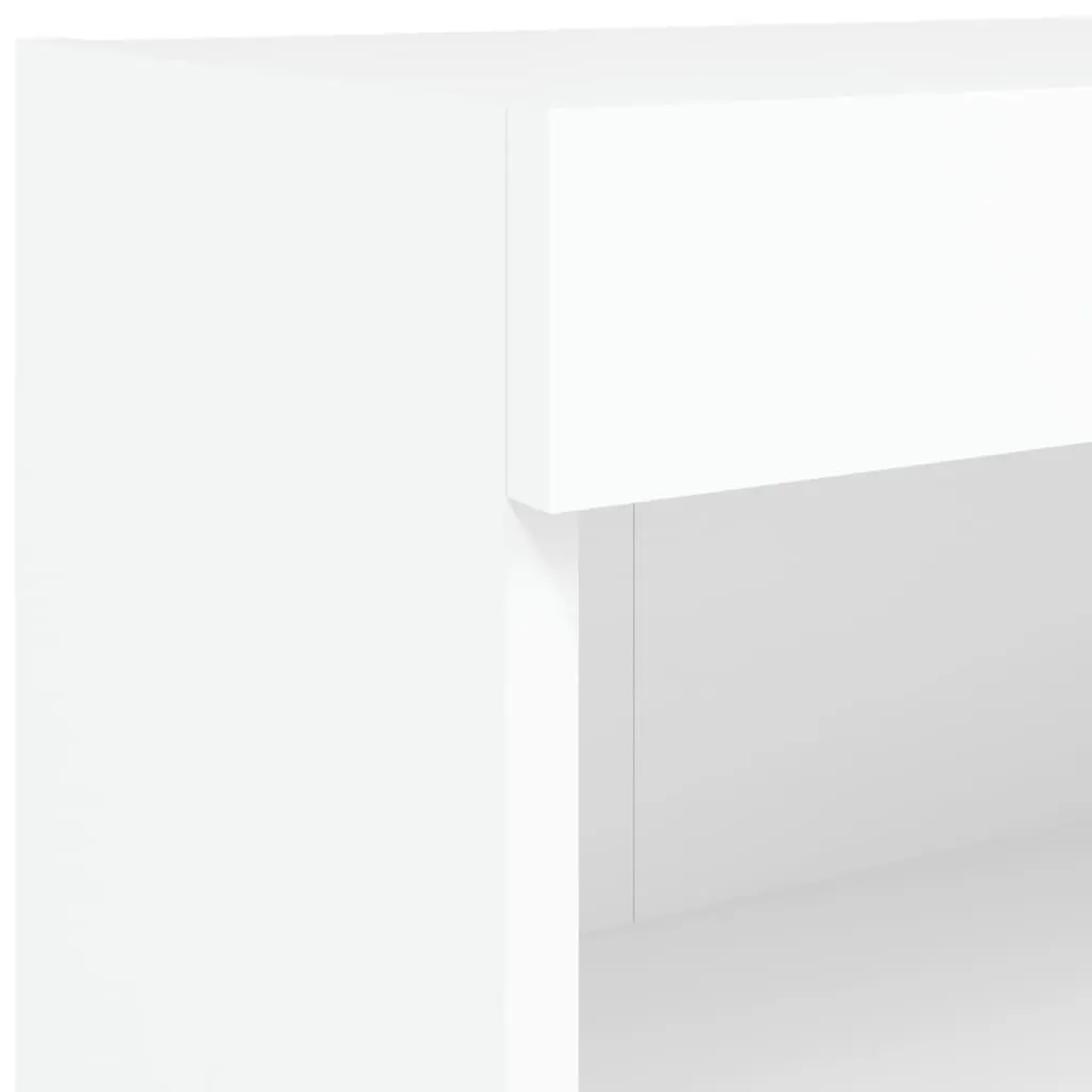 TV Wall Cabinet Set 8 Piece RGB LED Lights White Floating Storage Unit