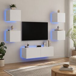 Quality 5 Piece TV Wall Cabinets with Practical Features