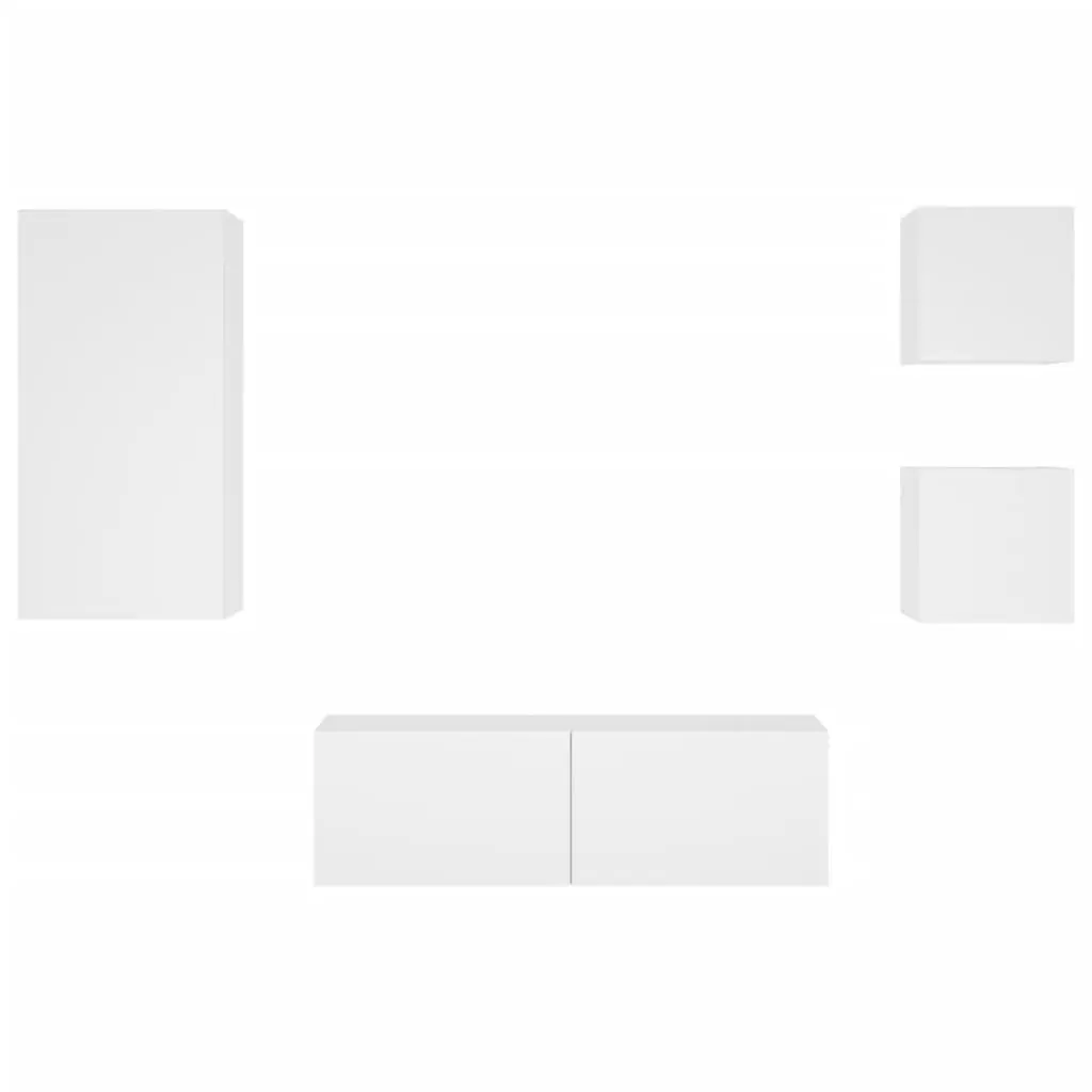 Floating TV Cabinets with LED Lights in White