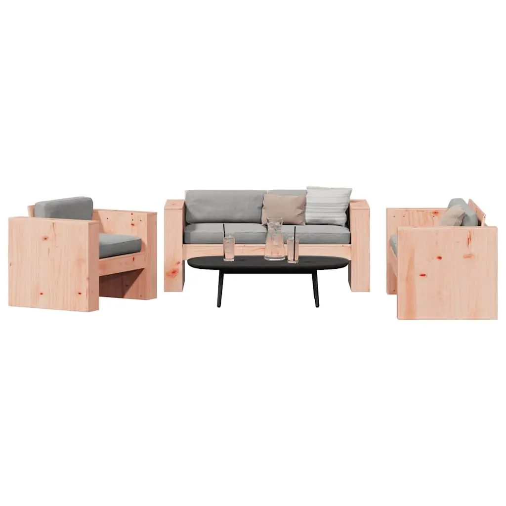 2 Piece Garden Lounge Set Outdoor Patio Furniture Solid Wood Armrest Backrest