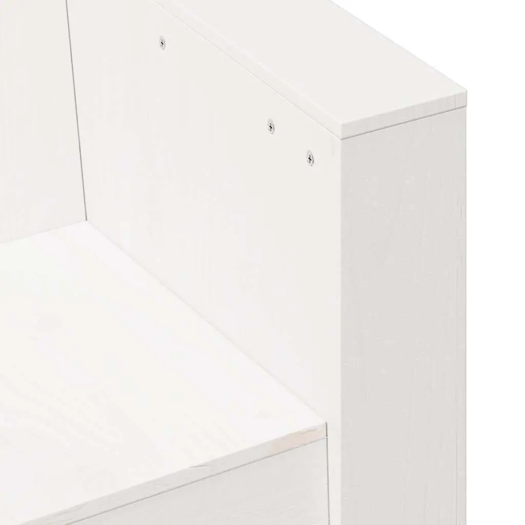 2 Piece Garden Lounge Set White Solid Pine Wood Outdoor Patio Furniture