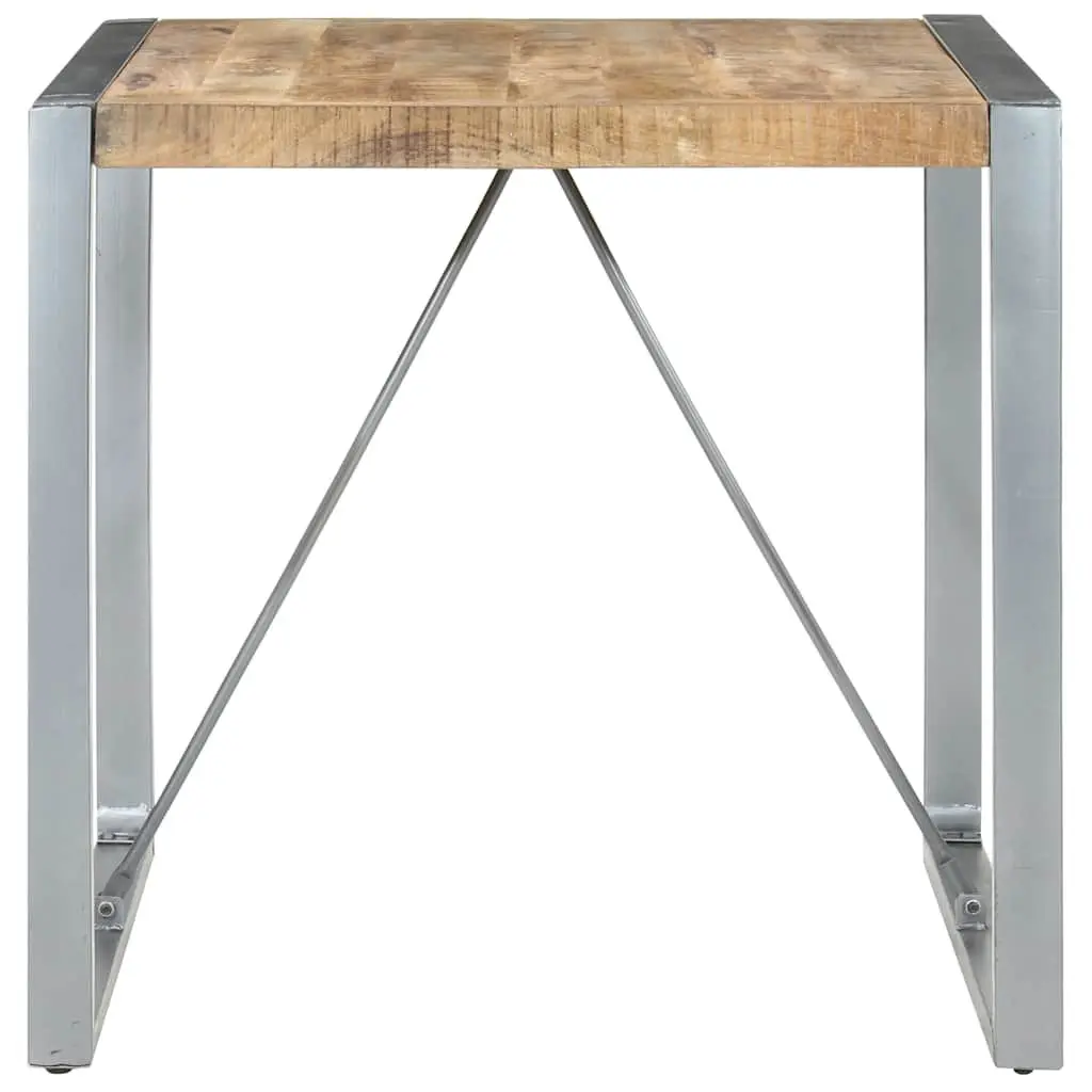 Dining Table Industrial Style 80x80x75 cm Rough Mango Wood Brown