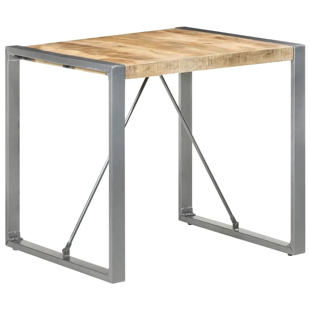 Dining Table Industrial Style 80x80x75 cm Rough Mango Wood Brown