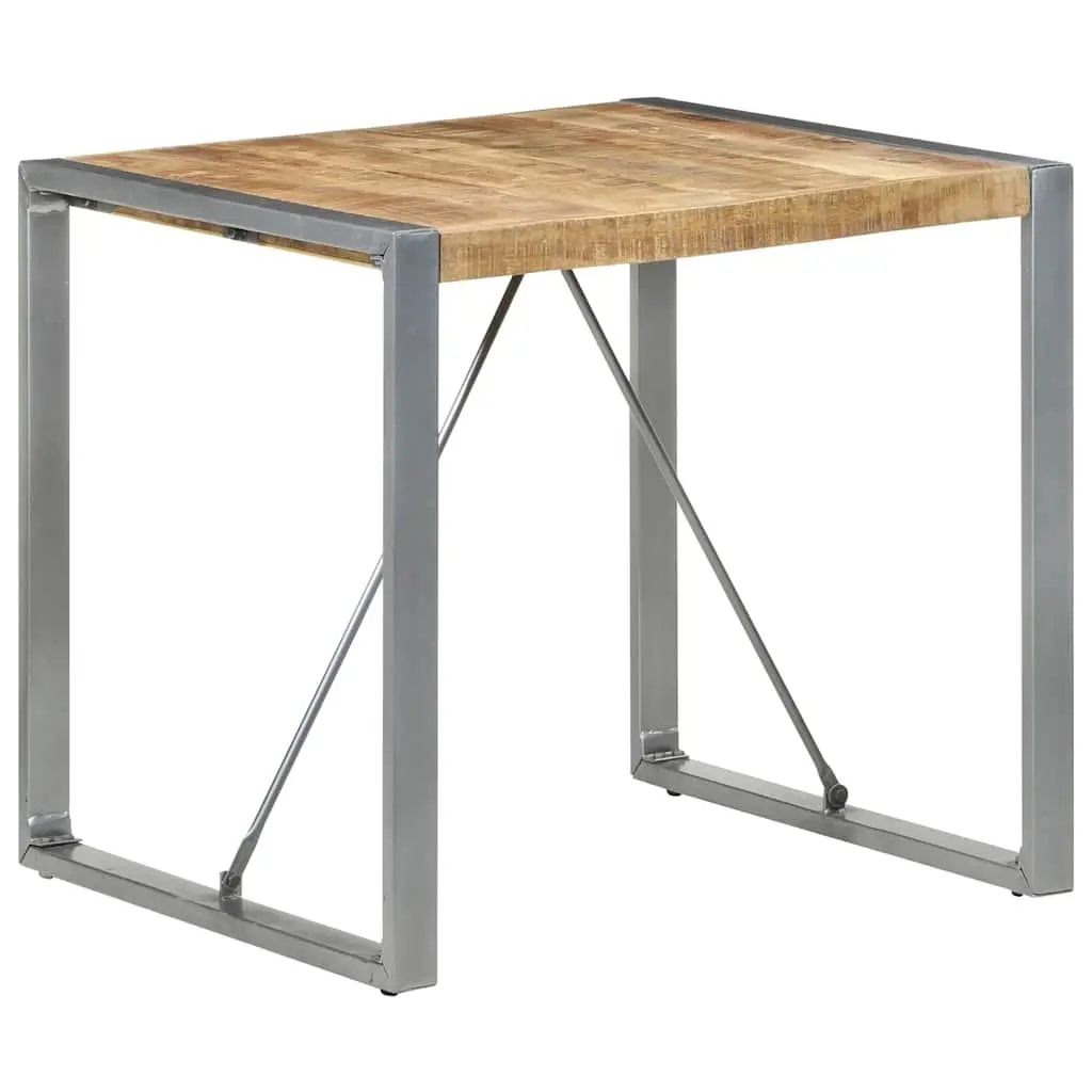 Dining Table Industrial Style 80x80x75 cm Rough Mango Wood Brown