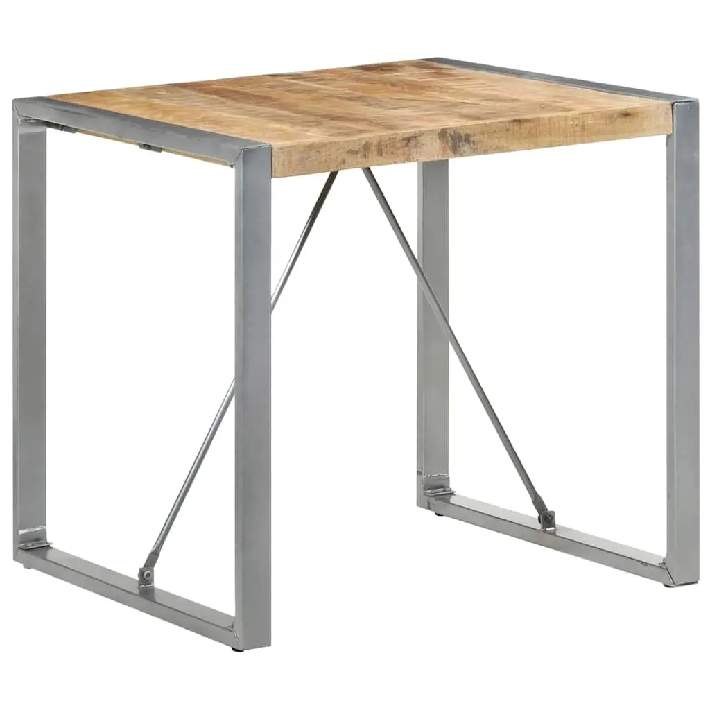 Dining Table Industrial Style 80x80x75 cm Rough Mango Wood Brown