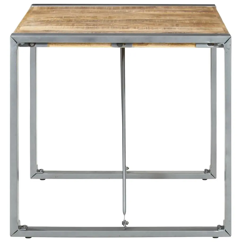 Dining Table Industrial Style 80x80x75 cm Rough Mango Wood Brown