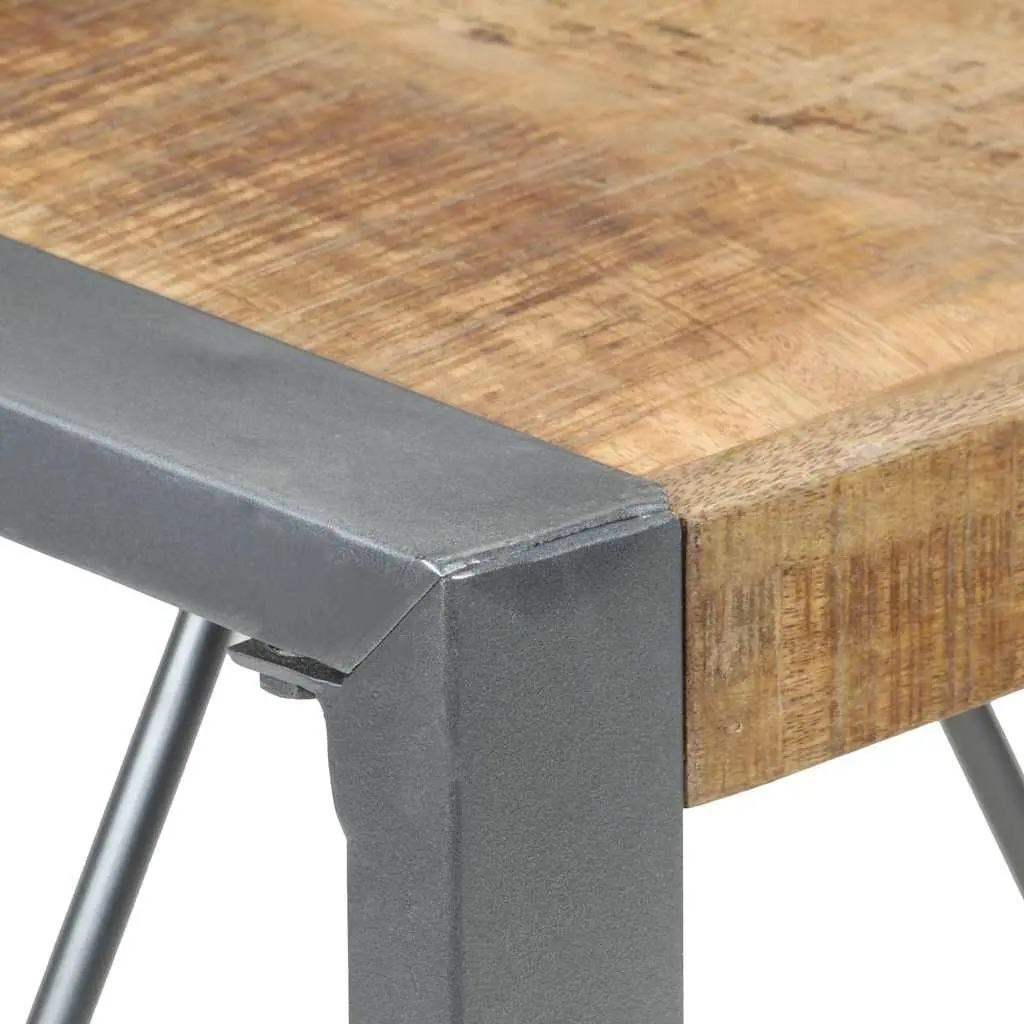 Dining Table Industrial Style 80x80x75 cm Rough Mango Wood Brown