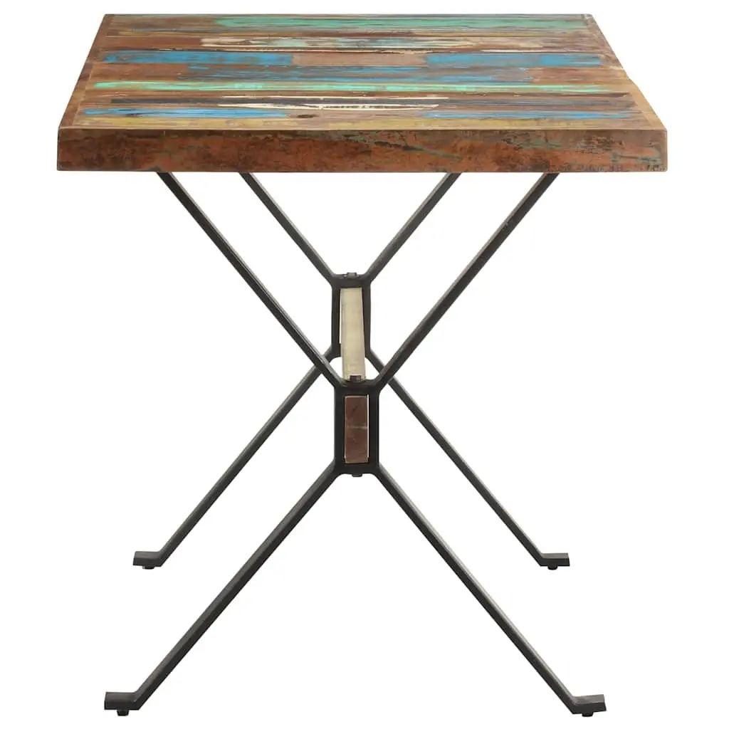 Dining Table Industrial Kitchen 140x70x76 cm Solid Reclaimed Wood Multicolour