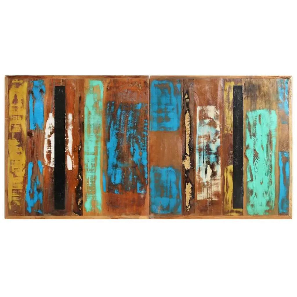 Dining Table Industrial Kitchen 140x70x76 cm Solid Reclaimed Wood Multicolour