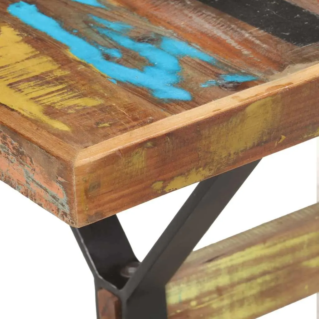 Dining Table Industrial Kitchen 140x70x76 cm Solid Reclaimed Wood Multicolour