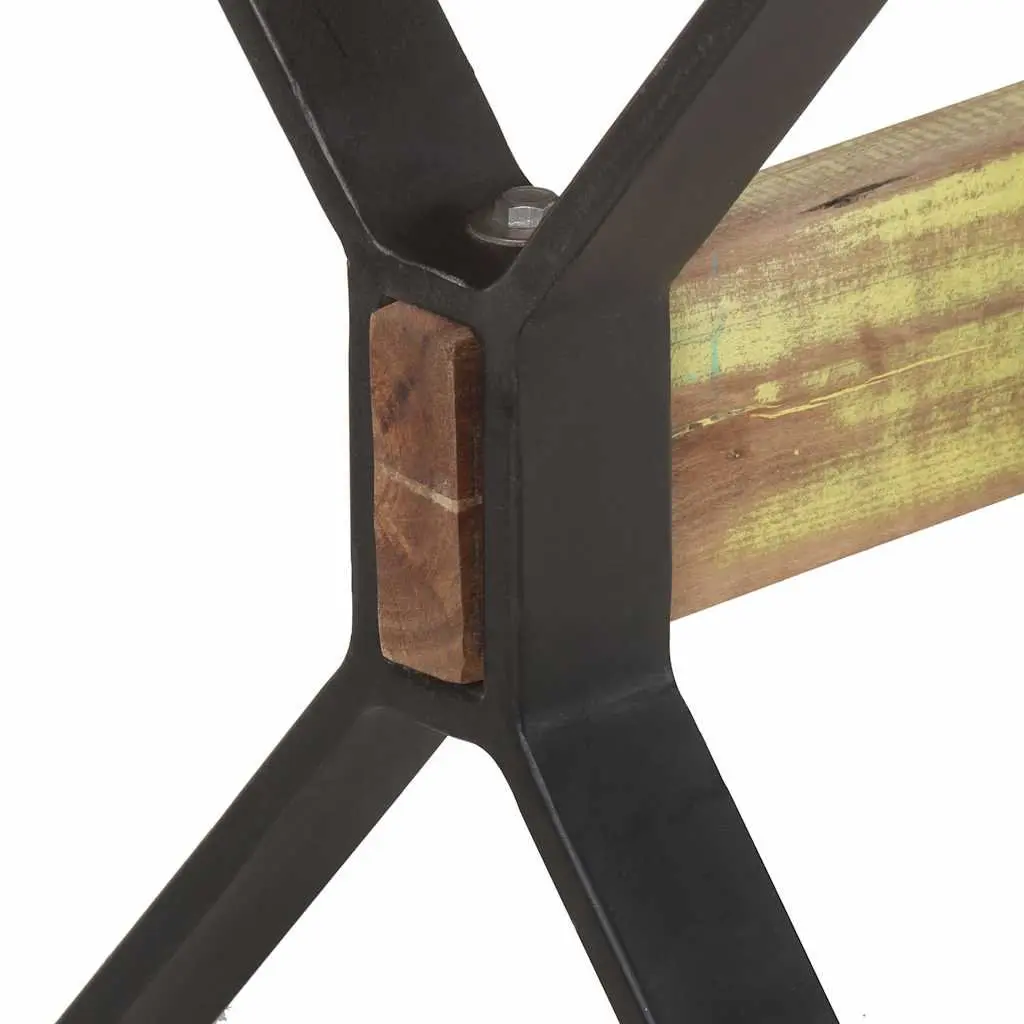 Dining Table Industrial Kitchen 140x70x76 cm Solid Reclaimed Wood Multicolour