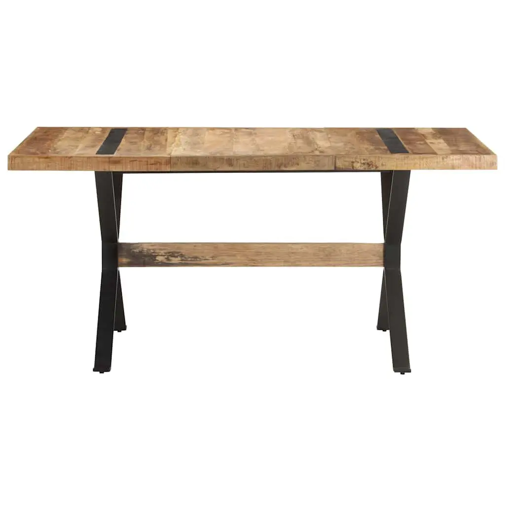 Wooden Dining Table with Industrial Flair