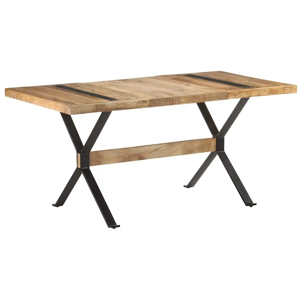 Wooden Dining Table with Industrial Flair