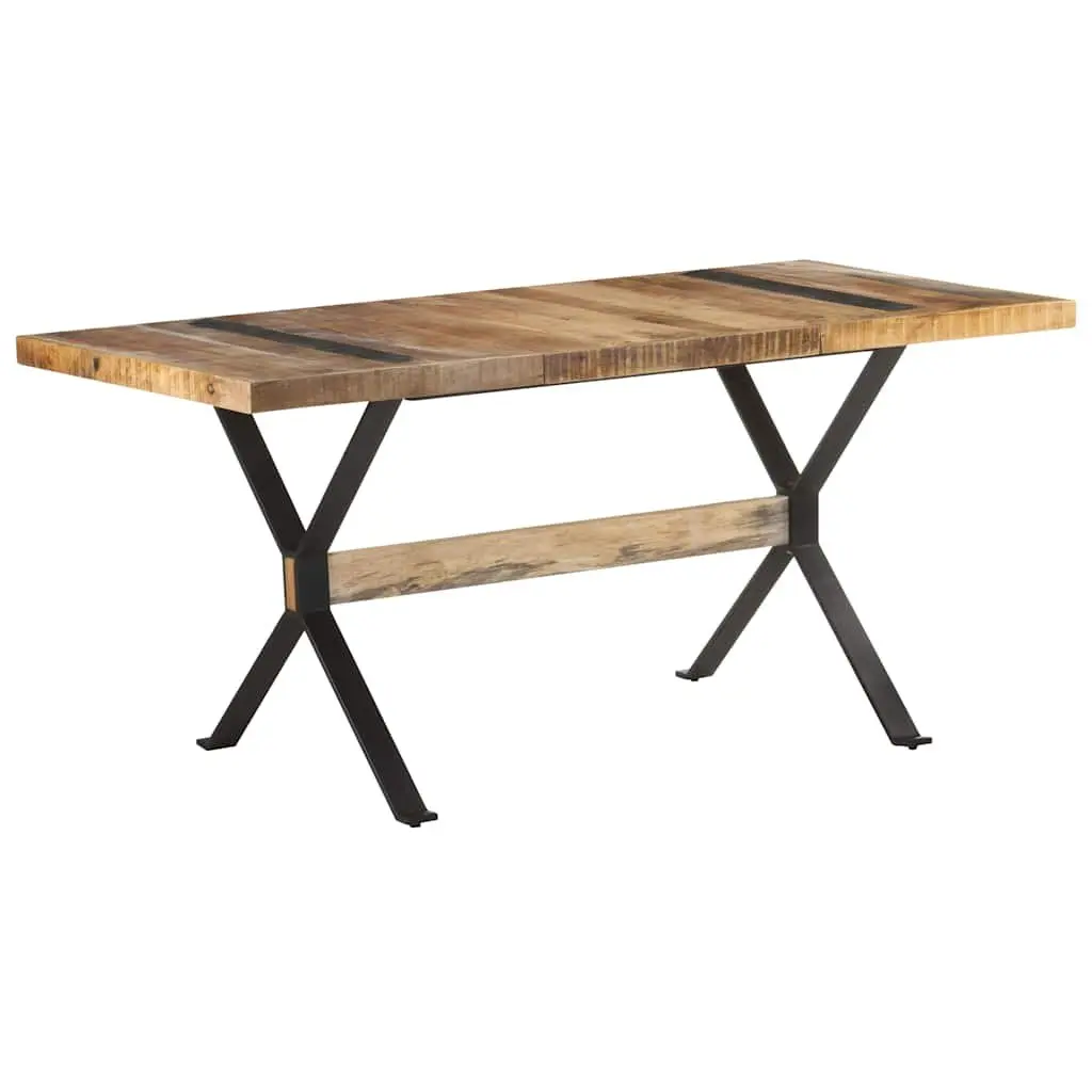 Wooden Dining Table with Industrial Flair