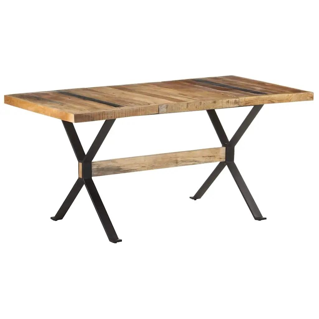 Wooden Dining Table with Industrial Flair