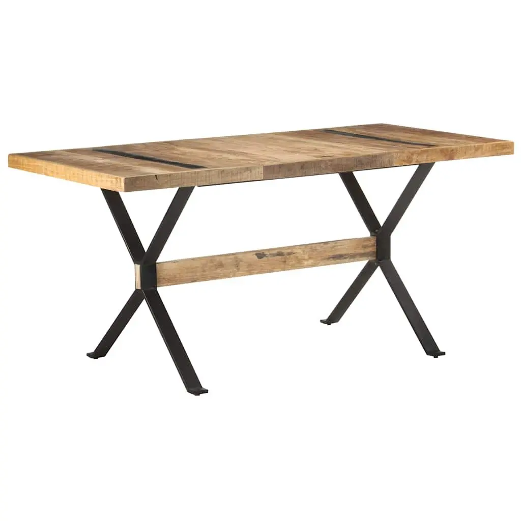 Wooden Dining Table with Industrial Flair