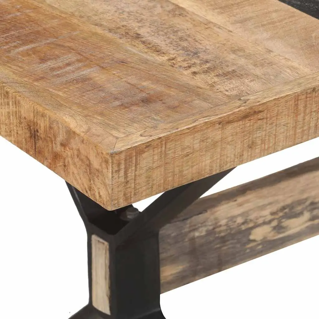 Wooden Dining Table with Industrial Flair