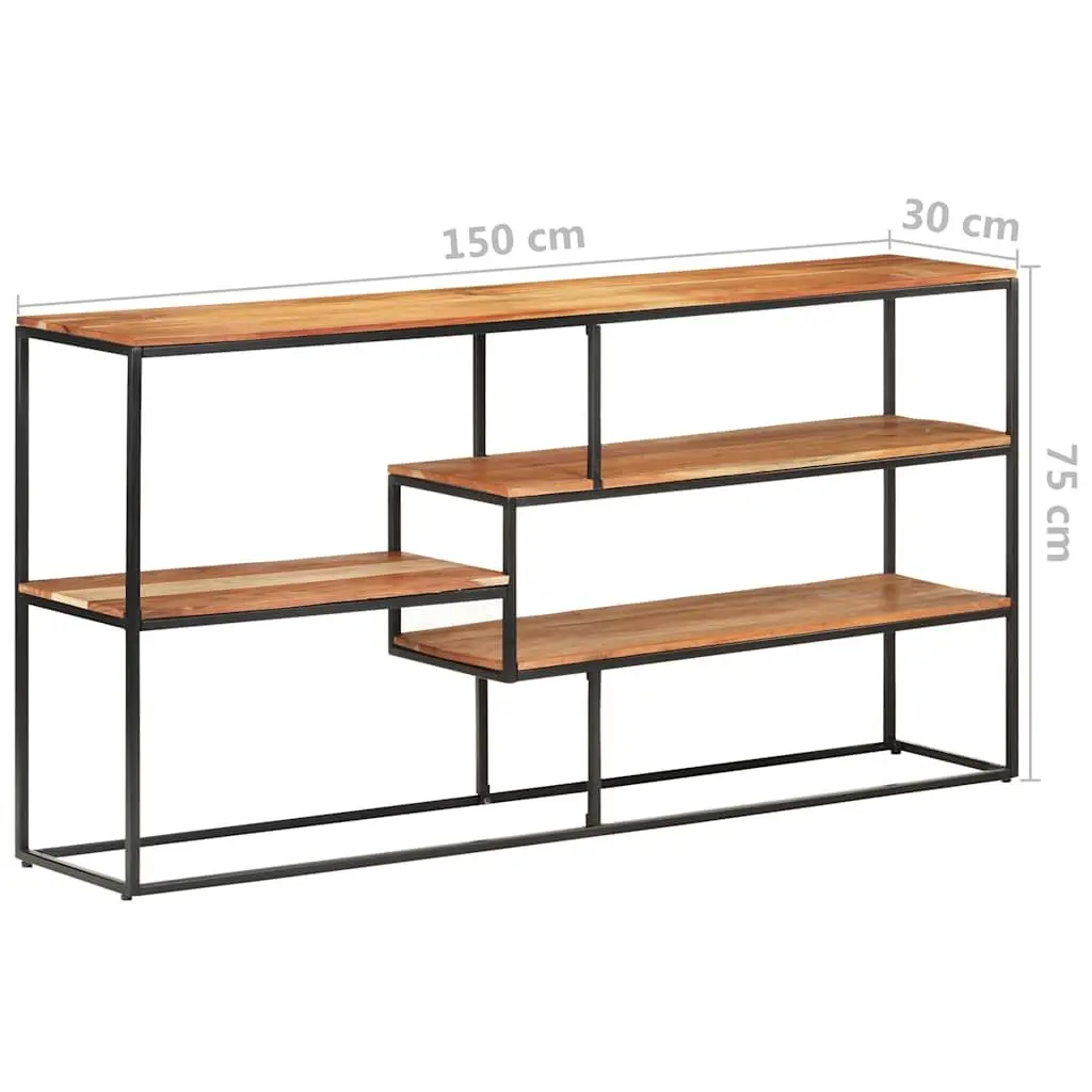 Solid Acacia Wood Sideboard Storage Cabinet 150x30x75 cm Brown Industrial