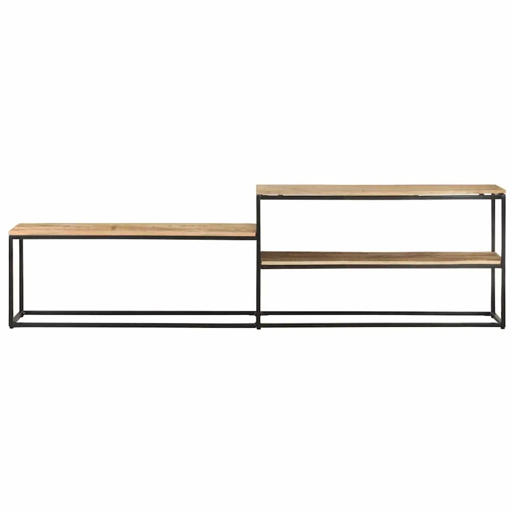 TV Cabinet Industrial Media Unit 180x30x50 cm Rough Mango Wood Brown