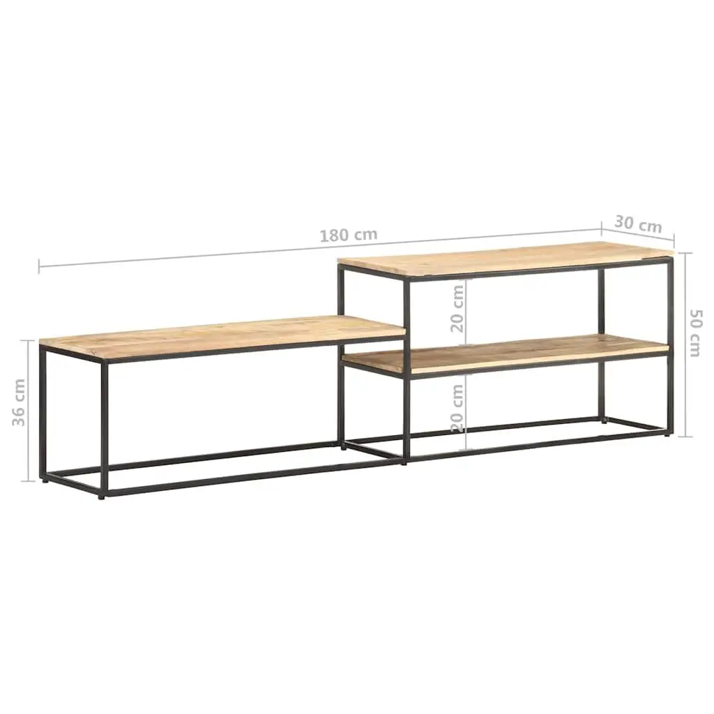 TV Cabinet Industrial Media Unit 180x30x50 cm Rough Mango Wood Brown