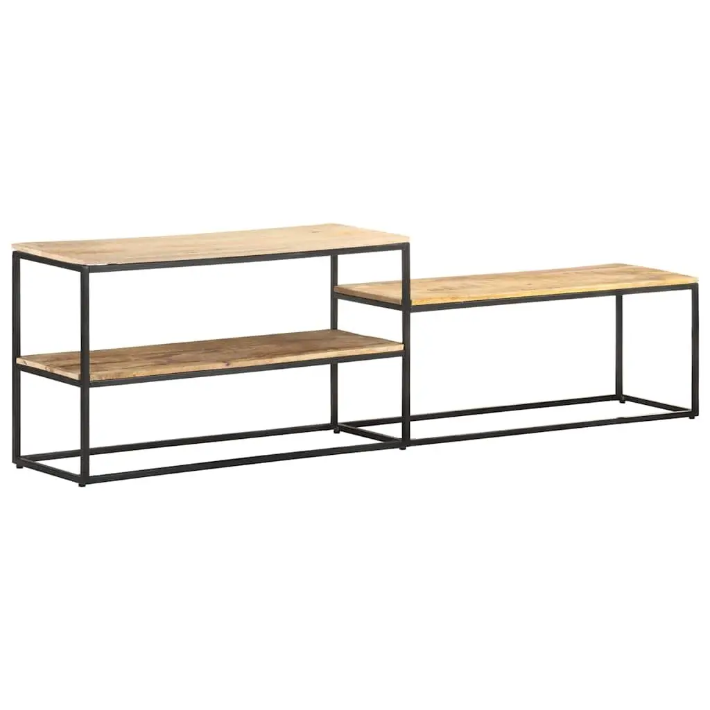 TV Cabinet Industrial Media Unit 180x30x50 cm Rough Mango Wood Brown