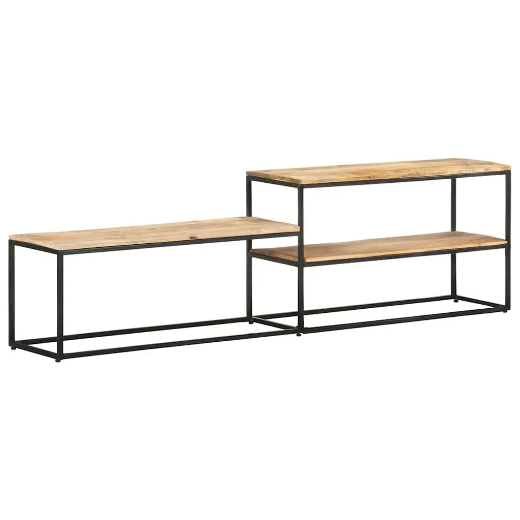 TV Cabinet Industrial Media Unit 180x30x50 cm Rough Mango Wood Brown