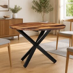 Durable Brown Dining Table Made of Solid Acacia Wood