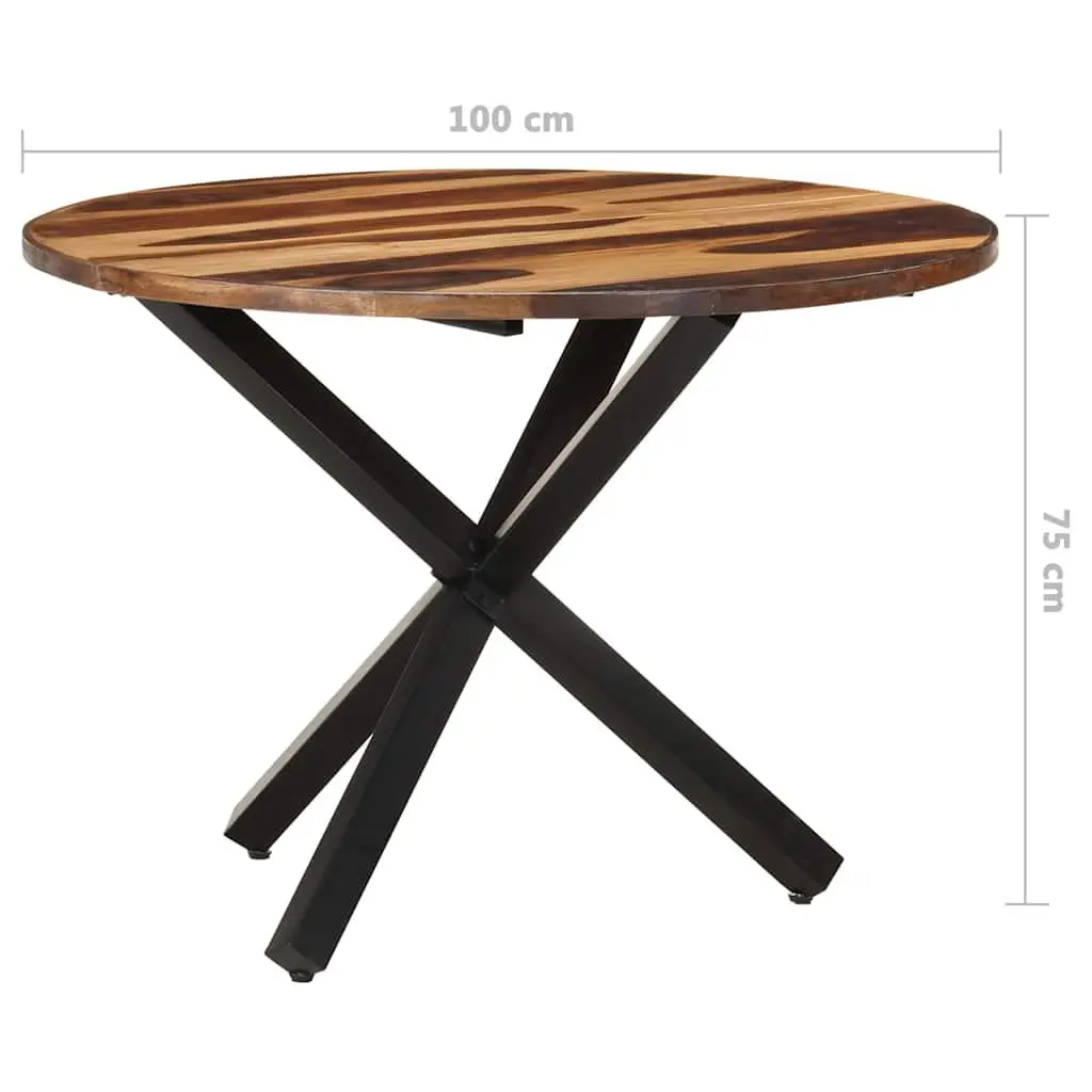 Dining Table Acacia Wood 100x100x75 cm Kitchen Room Brown