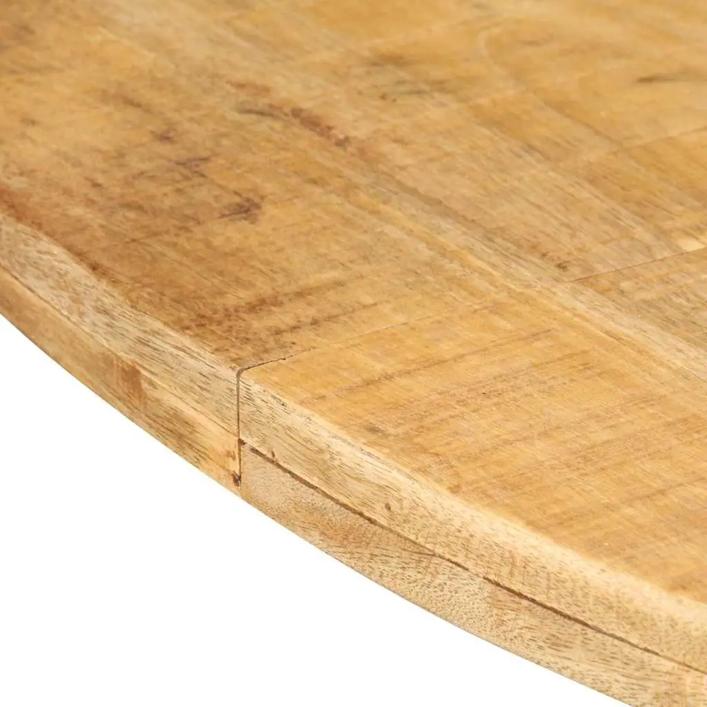 Round Dining Table Kitchen 175cm Brown Rough Mango Wood