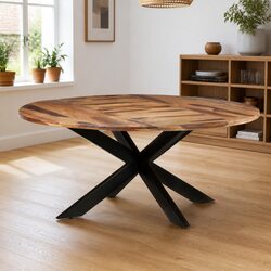 Reliable 175cm Round Dining Table in Acacia Wood