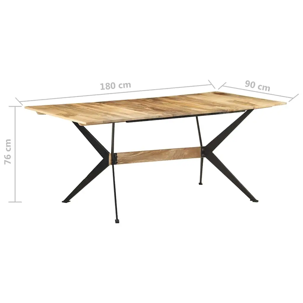 Mango Wood Dining Table 180x90x76cm Brown