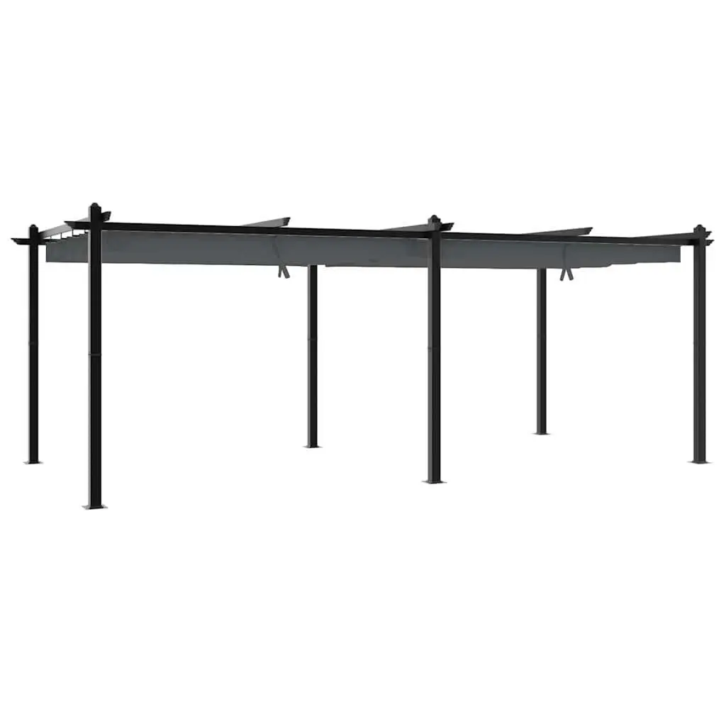 Garden Gazebo Retractable Roof Outdoor Canopy 3x6m Anthracite