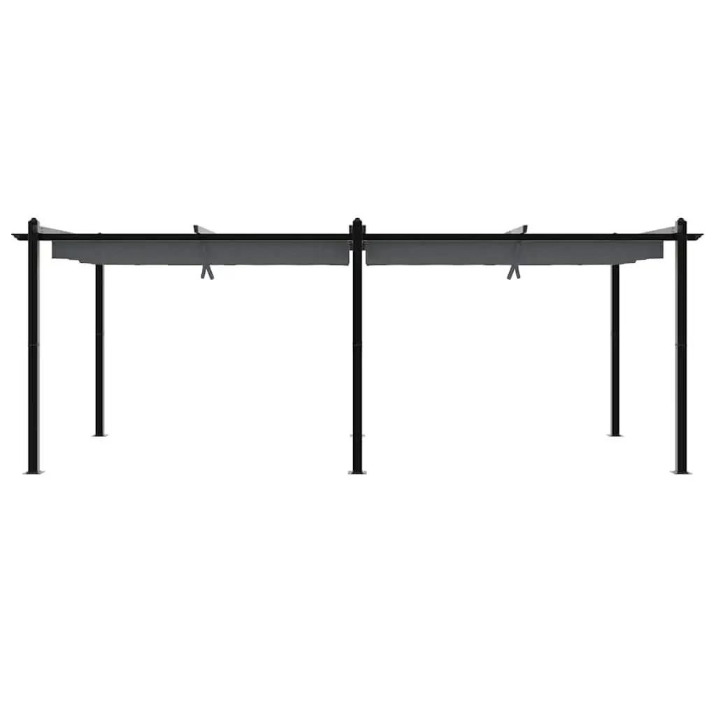 Garden Gazebo Retractable Roof Outdoor Canopy 3x6m Anthracite