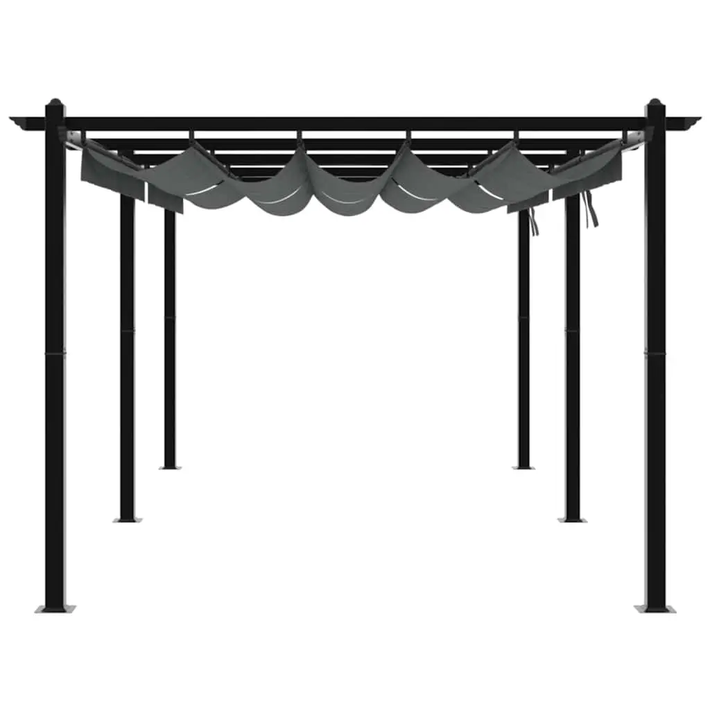 Garden Gazebo Retractable Roof Outdoor Canopy 3x6m Anthracite