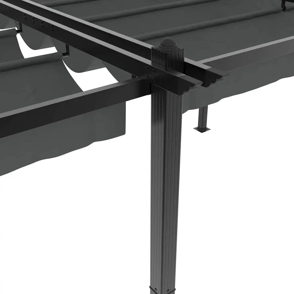 Garden Gazebo Retractable Roof Outdoor Canopy 3x6m Anthracite