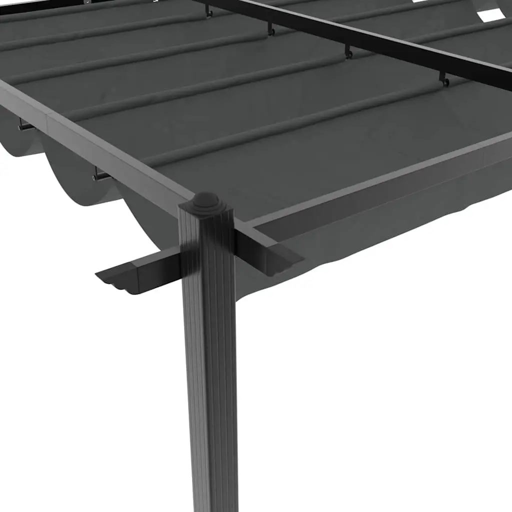 Garden Gazebo Retractable Roof Outdoor Canopy 3x6m Anthracite