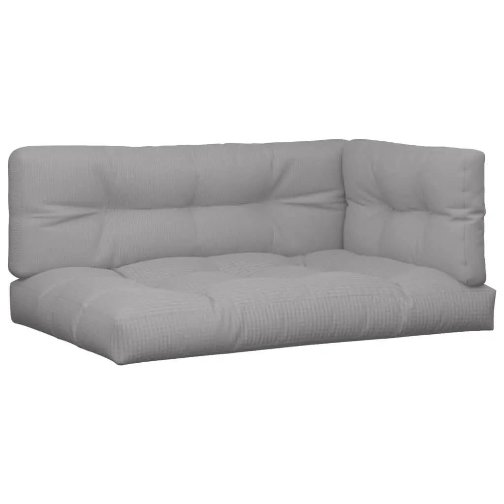 Pallet Cushions Outdoor Garden Sofa Seat Pad 3 Pieces Grey Polyester Fabric