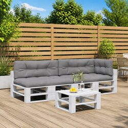Comfortable Grey Pallet Cushions: 5 pcs Set for Versatile Use