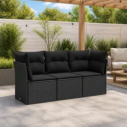 Comfortable and Affordable Black Rattan Garden Sofa Set