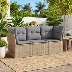 Comfortable 3-Piece Outdoor Sofa Set in Beige