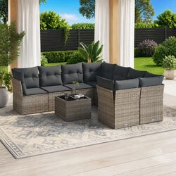 Comfortable 9 Piece Grey Patio Sofa Set for Your Home