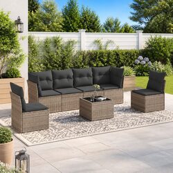 Comfortable Grey 7 Piece Sofa Set for Your Garden