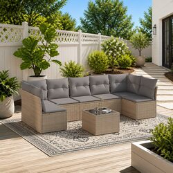 Comfortable 8 Piece Garden Sofa Set for Outdoor Use