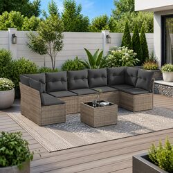Comfortable 8 Piece Grey Sofa Set for Your Outdoor Area