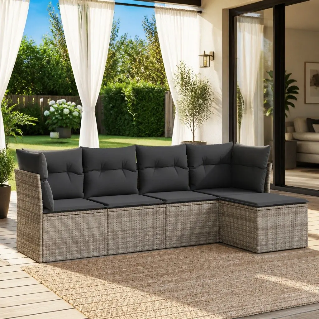 Garden Sofa Set 5 Piece Outdoor Furniture Patio Seating with Cushions Grey