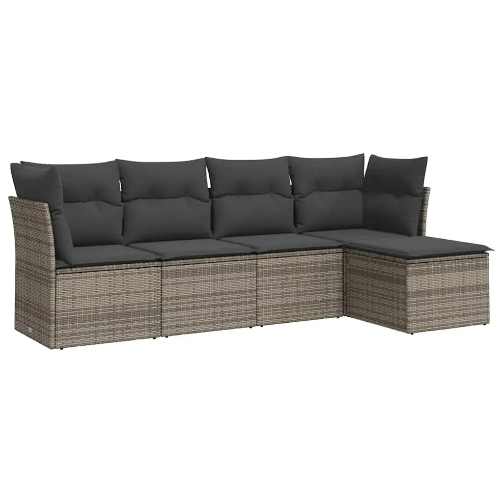Garden Sofa Set 5 Piece Outdoor Furniture Patio Seating with Cushions Grey