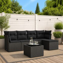 Reliable 6 Piece Garden Sofa Set with Comfortable Cushions